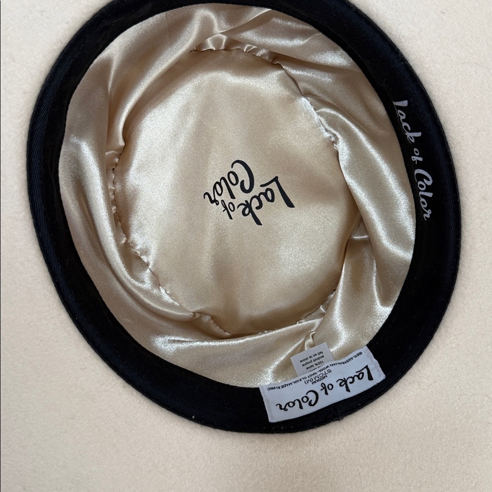 Lack Of Color Cream Wide-Brim Hat with Gold Sea Charm Trim - Picture 2 of 7